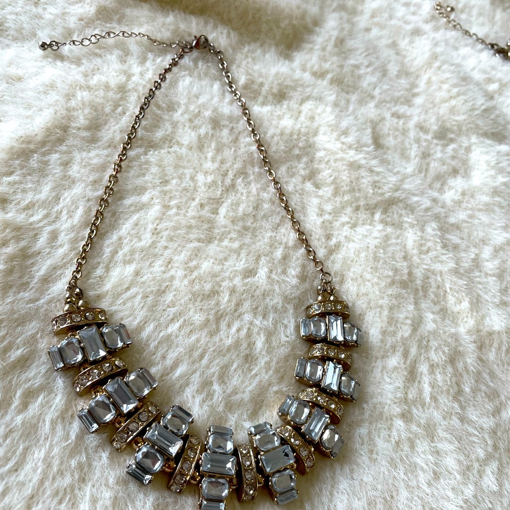 Faux stone and rhinestone necklace.